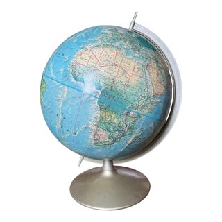 VTG Rand McNally 17" Topographical Globe With Metal Base - Soviet Union For Sale