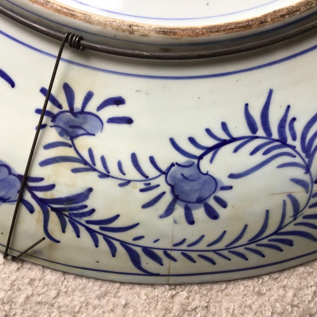 Antique Japanese Imari Porcelain Charger 24" Platter Wall Hanger For Sale - Image 10 of 10