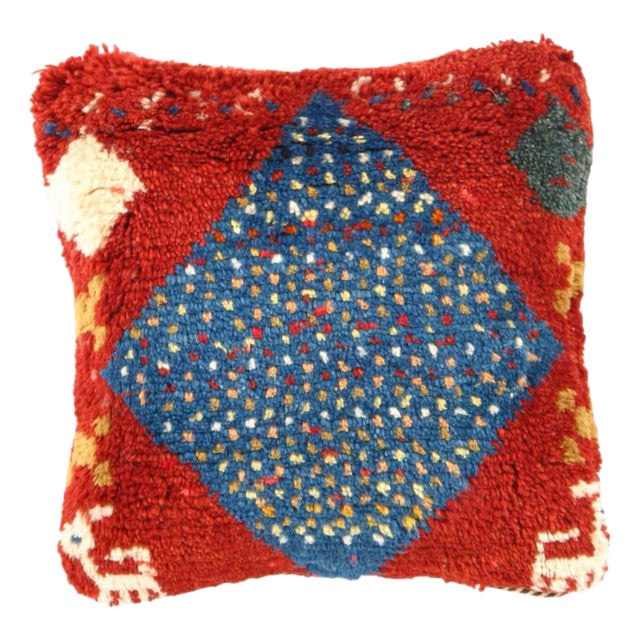 Pasargad DC Fine Hand Knotted Persian Gabbeh Pillow For Sale