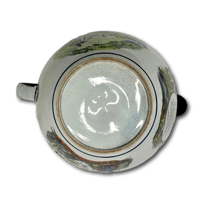 Large Antique English Transfer Decorated Pearlware "Farmers Arms" Motto Pitcher - Batter Jug Very Early 19th Century For Sale - Image 10 of 12