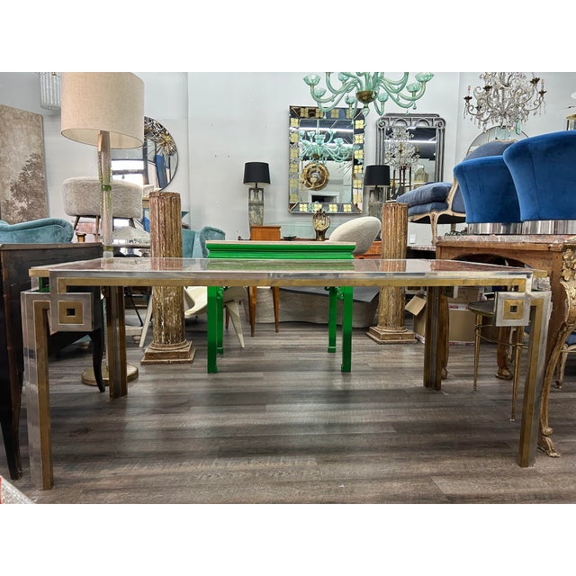 1970s Italian Modern Brass and Chrome Dining Table by Romeo Rega For Sale - Image 11 of 11