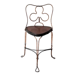 Antique Wrought Iron Art Nouveau Chair