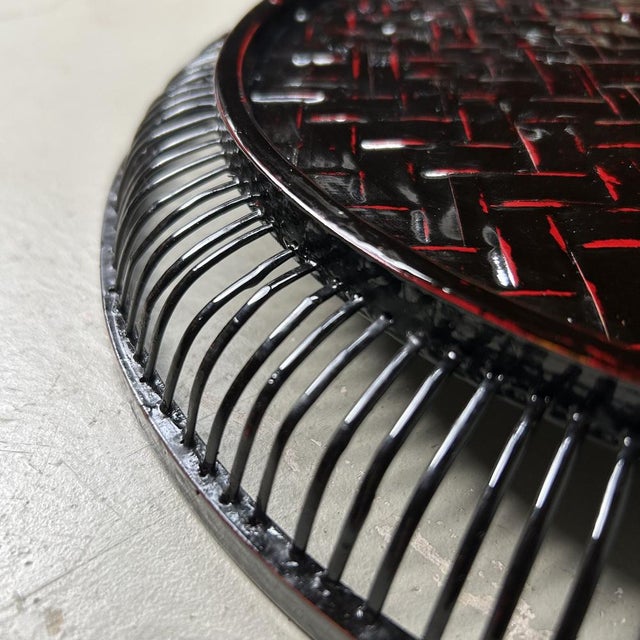 Rantai Lacquered Bamboo Obon Bowl, 1970s For Sale - Image 11 of 13