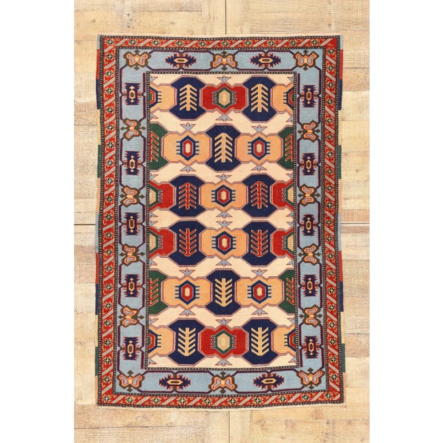 Vintage Turkish Oushak Rug - 03'06 X 05'04 For Sale - Image 9 of 9