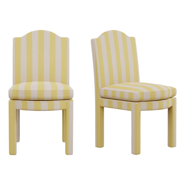Citron Leo Dining Chairs by Ceraudo, 1970s, Set of 2 For Sale