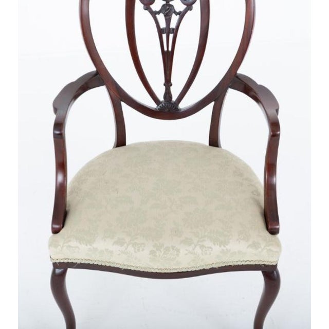 Hepplewhite Revival Mahogany Armchair with Seat Chair, 1890s For Sale - Image 4 of 6
