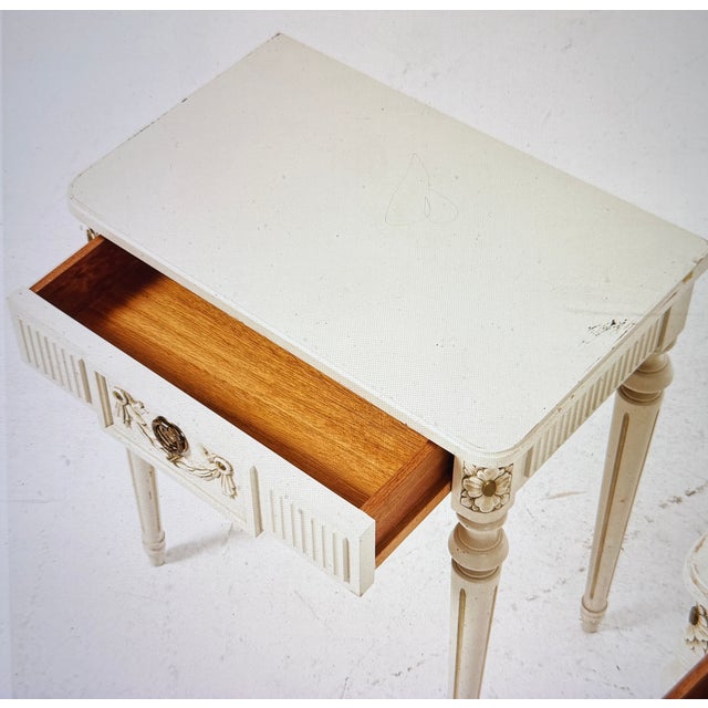 Gustavian (Swedish) Gustavian Bedside Tables, 1950s, Set of 2 For Sale - Image 3 of 5
