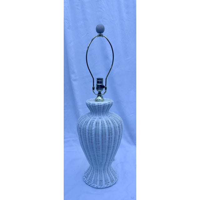 It's a nice day for a white wicker lamp! This classic shape, color, and material make this vintage table lamp an icon of...