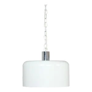 Mid-20th Century Mid Century Modern White Dome Swag Pendant Hanging Light Fixture or Lamp Style of Lightolier