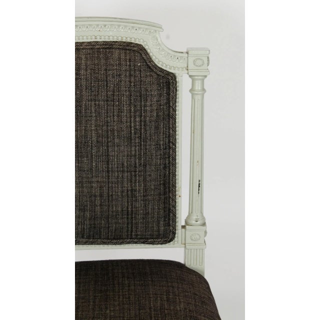 Vintage Louis XVI Revival Blue Grey Painted Dining Chairs, 1950s, Set of 10 For Sale - Image 6 of 18