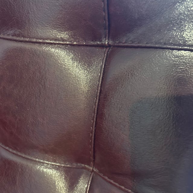 Transitional Roche Bobois “Dolce” Chaise in a Distressed Brown Having Aluminum Legs. For Sale - Image 3 of 12