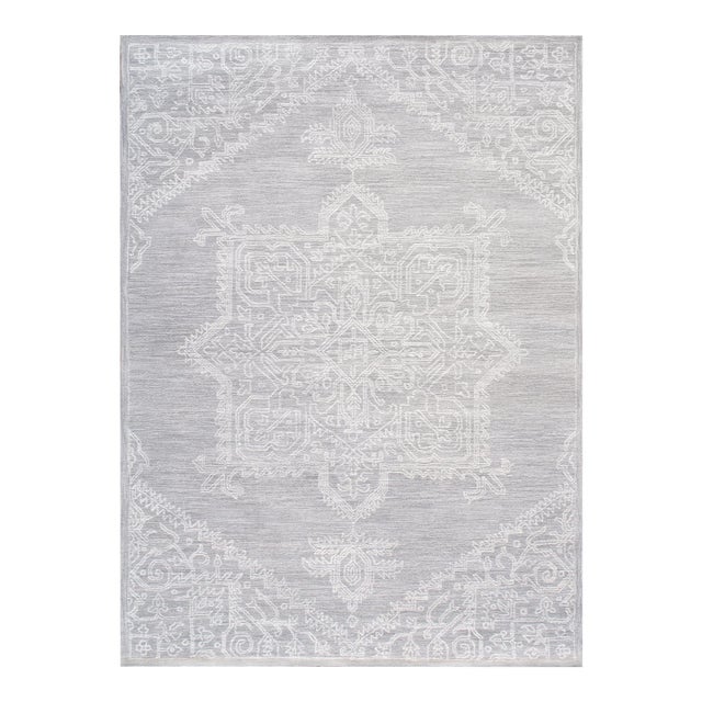 Pasargad Home Modern Silver Area Rug- 9' 9" X 13' 9" For Sale