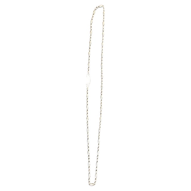 Bead & Ball Station Chain Necklace in Platinum, 17 Inch, 9.3 Gm For Sale In New York - Image 6 of 8
