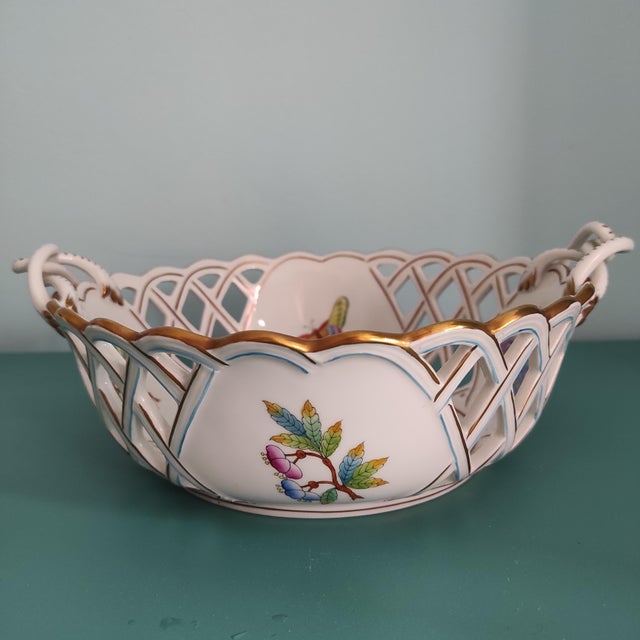 1970s Openwork Basket from Herend, 1970s For Sale - Image 5 of 13