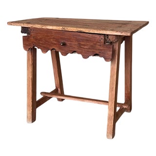 Early 20th Century Spanish Country Pine "Mobila " Sofa Table or Console table with Drawer For Sale