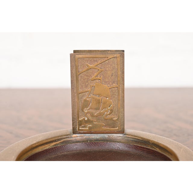 Silver Crest Arts & Crafts Nautical Bronze Ashtray With Match Box Holder For Sale In South Bend - Image 6 of 11