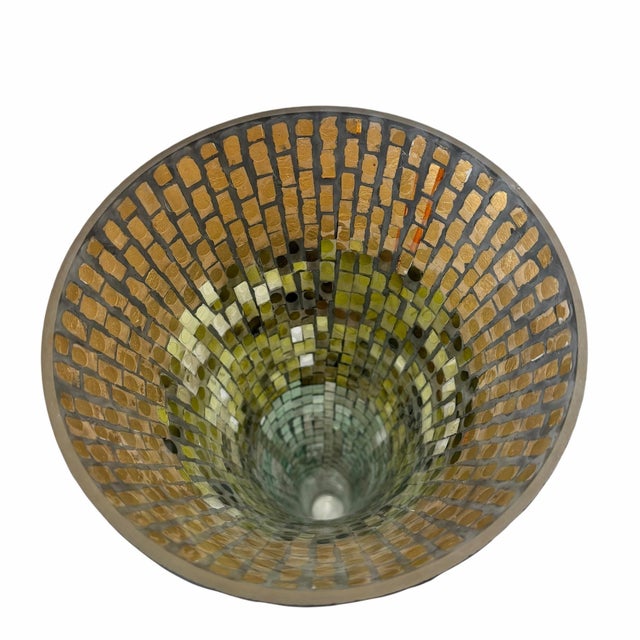 Late 20th Century Vintage Mosaic Glass Trumpet Vase For Sale - Image 5 of 5