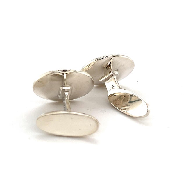 Traditional 1990s Pair of Georg Jensen Estate Sterling Silver Cufflinks 15.1 Grams For Sale - Image 3 of 11