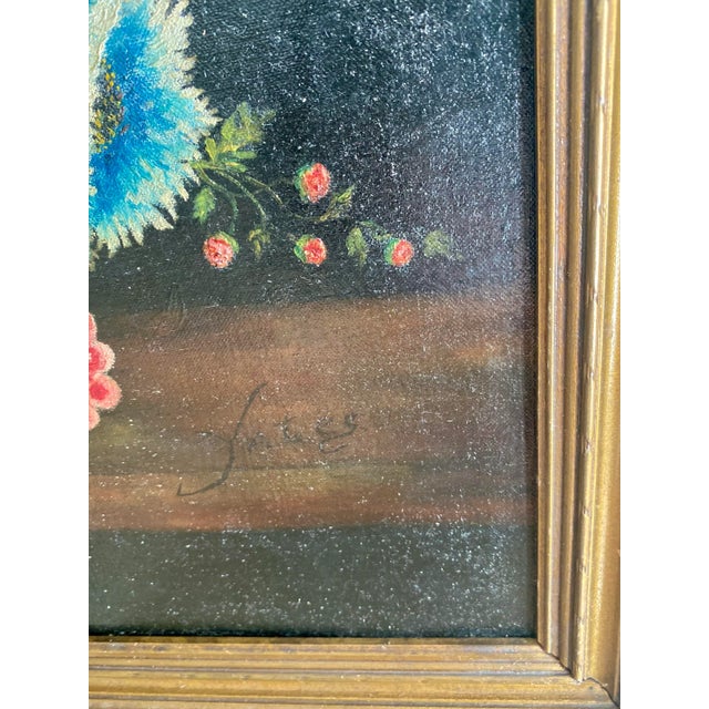 Antique Still Life Flower Painting Signed For Sale In Tampa - Image 6 of 9