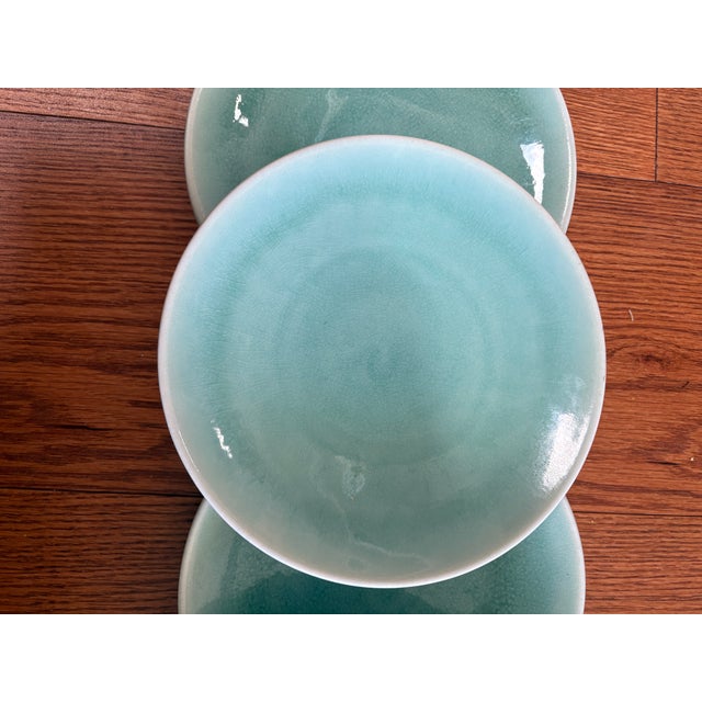 Jars France Tourron in aqua is a handcrafted stoneware set of 5 salad plates made in France. They are discontinued and...