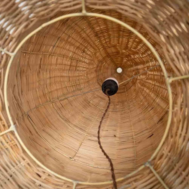Extra Large 1980s Sculptural Wicker Floor Lamp, France For Sale - Image 10 of 10