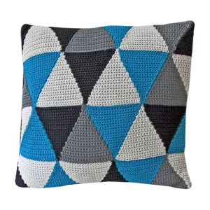 Black & Blue Triangles Geométrica Cushion from Com Raiz