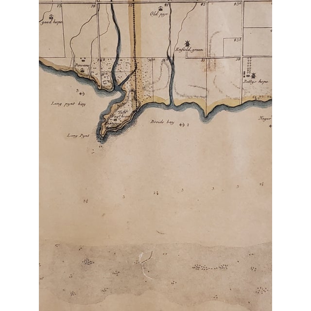 Large Vintage 1794 Danish Hand Colored Map of St. Croix For Sale - Image 11 of 13