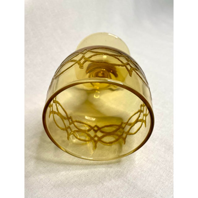Vintage Mid Century Modern Amber Gold Glass Goblets, Set of 8 For Sale - Image 11 of 11