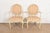 A gorgeous pair of French Provincial Louis XV style armchairs or dining captain chairs By Karges Furniture USA, Circa...