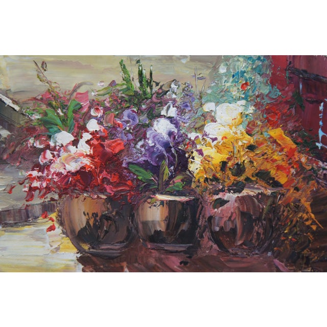 Late 20th Century Impressionist Paris Cityscape Street Scene Oil Painting by Douglas Framed 42" For Sale - Image 9 of 12