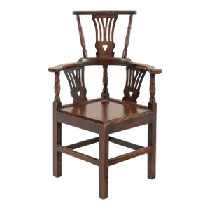 English Georgian 18th Century Oak Country Corner Chair