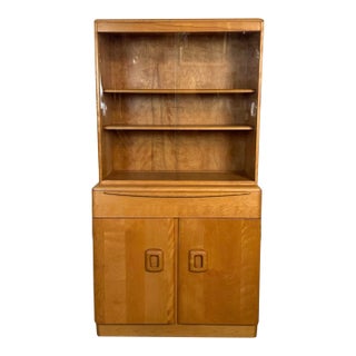 Heywood-Wakefield 2-Piece 'Champagne' China Cabinet With Glass Doors, 1960s For Sale