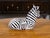 Mid 20th Century Italian Painted Terracotta Statue of a Brown Eyed Zebra Resting on the Ground For Sale - Image 4 of 9