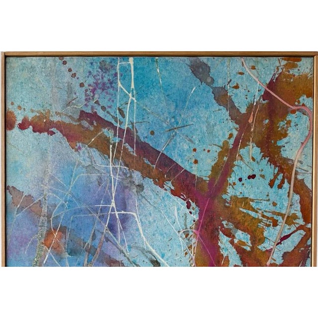 Mid 20th Century Abstract Triptych by Lenore Jaffe Original Action Painting For Sale - Image 4 of 12