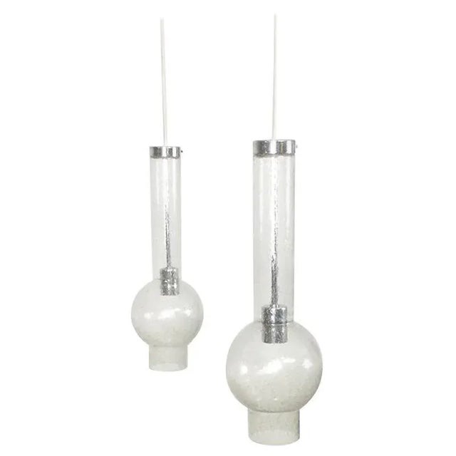 Handblown Tubular Hanging Lights attributed to Staff, Germany, 1970s, Set of 2 For Sale - Image 10 of 10