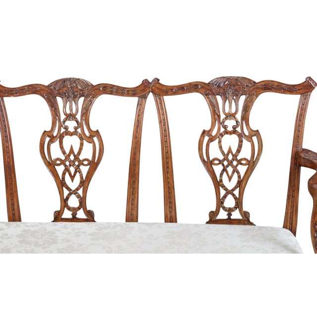 Antique George III Mahogany Triple Chair Back Sofa Settee For Sale In Los Angeles - Image 6 of 6