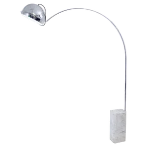 Mid-Century Modern Marble and Chrome Floor Lamp, 1970s