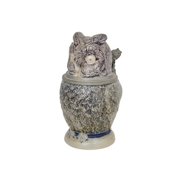 Antique Owl Stein, Circa 1880 For Sale - Image 9 of 9