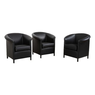 Aura Leather Chair by Paolo Piva for Wittmann, Set of 3 For Sale