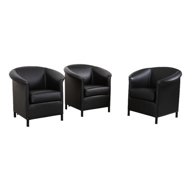 Aura Leather Chair by Paolo Piva for Wittmann, Set of 3 For Sale