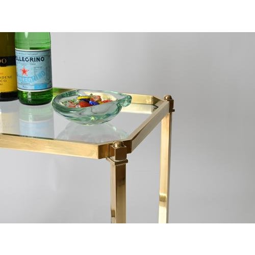 Mid-Century Modern French Bar Cart in Brass from Maison Jansen, 1970s For Sale - Image 10 of 14