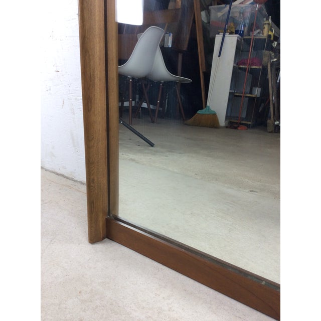 Mid Century Modern Tall Rectangular Mirror With Unique Curved Wood Frame For Sale - Image 11 of 16