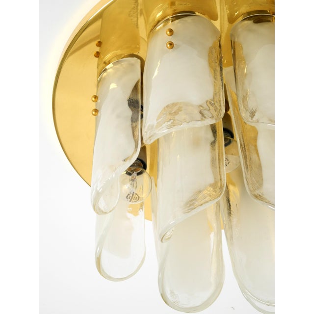 Heavy Brass and Murano Glass Ceiling Lamp by J.T. Kalmar Franken, 1960s For Sale - Image 16 of 18