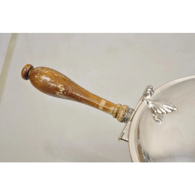 Vintage Epc Sheffield English Victorian Silver Plated Hinged Lid Silent Butler For Sale In Philadelphia - Image 6 of 12
