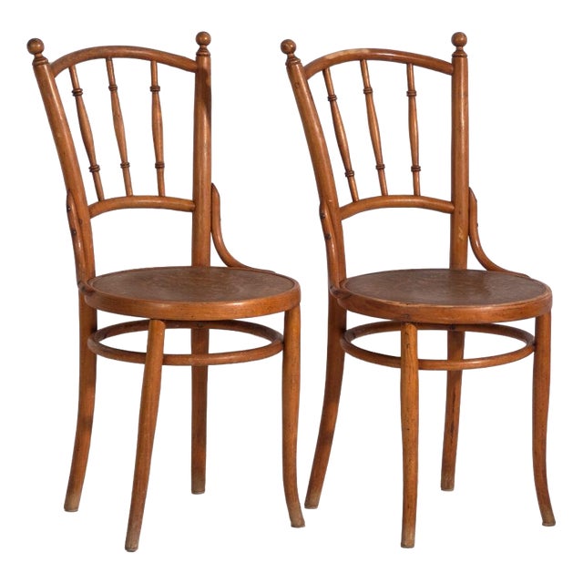 Antique Bentwood Chairs, Central Europe, 1900s, Set of 2 For Sale