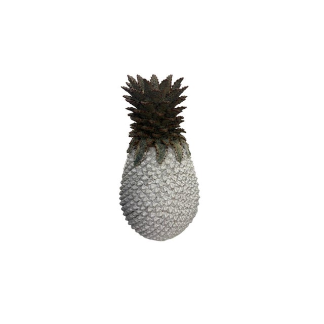 Vintage Italian Ceramic Pineapple Vase | Mid-Century Majolica Style Table Vessel For Sale - Image 4 of 12