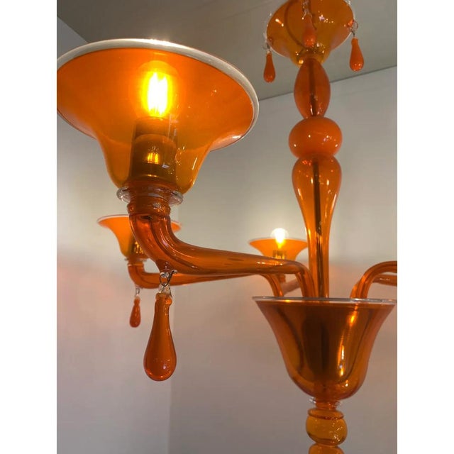 Contemporary Orange Translucent Glass Chandelier by Simoeng For Sale - Image 3 of 10