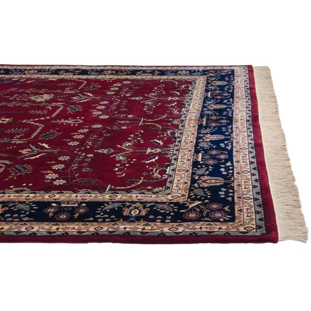 :: Allover covered field of germinating plants in a classic Mohajeran Sarouk style. Thin delicate details and vinery...