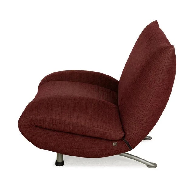 Fabric Lounge Chair in Wine Red by Rolf Benz For Sale - Image 11 of 12