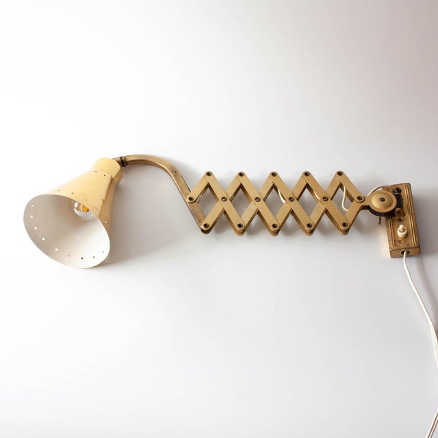 Vintage Scissor Wall Lamp by Karl Lang for Sis, 1960s For Sale - Image 4 of 16